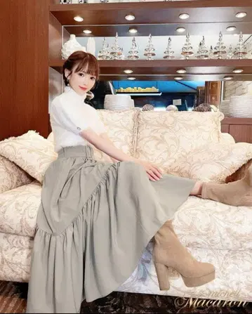 michellMacaron 벨트 캉캉 스커트 그레이지