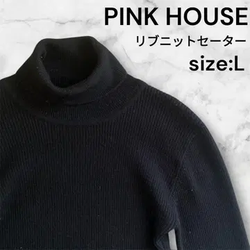 [ 인기 ] PINK HOUSE 리브 니트 터틀넥 스웨터 size:L