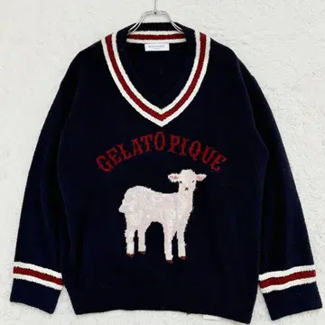 새상품/L/젤라또피케 양털 자카드 풀오버 남성용 룸웨어