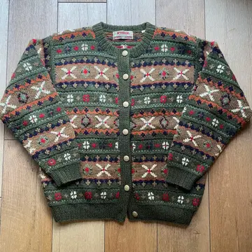 M'GREGOR 페어아일 패턴 가디건 M 사이즈