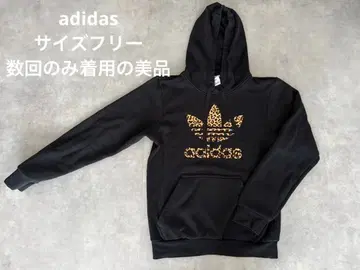 adidas 레오파드 프린트 후드티 프리 사이즈
