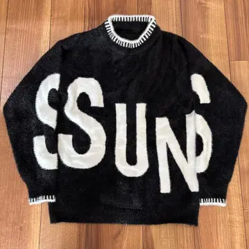 블랙 화이트 니트 스웨터