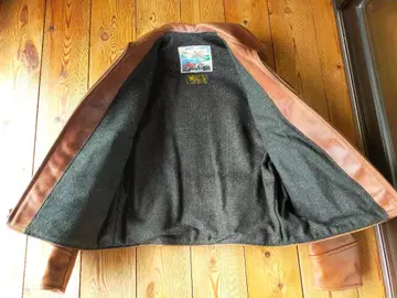 브라운 가죽 싱글 라이더 자켓