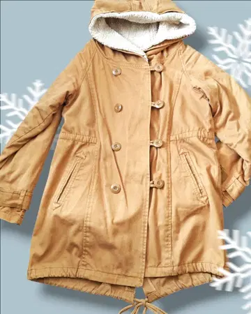 여성용 코트 보아 안감 부착 탈부착 카멜 모즈 코트 F 라이너 포함