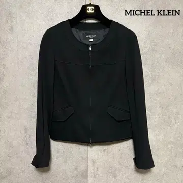 MICHEL KLEIN 노카라 자켓 블랙 38 포멀