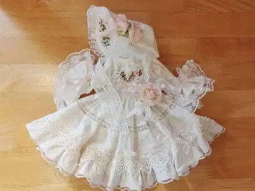 MSD 1/4용 화이트 레이스 드레스 보닛 포함