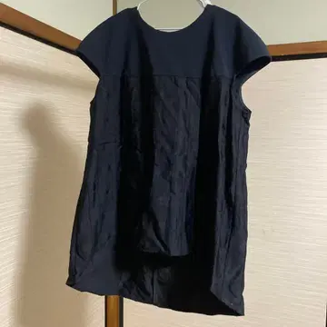 폭시 슬리브리스 캐주얼 상의 네이비