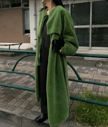 [ 미사용 새상품 택 포함 ] AMERI 그린 롱 코트 벨트 포함