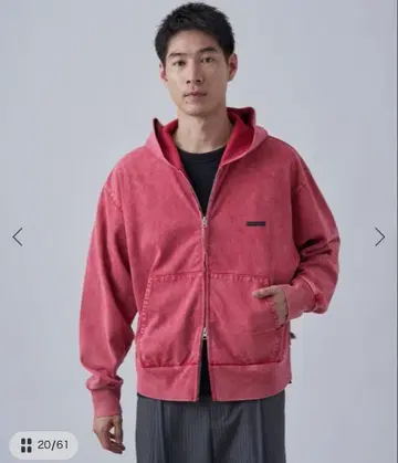 [베이크루즈] 남성용 레드 풀 집업 후드티 L 사이즈