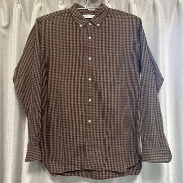 UNITED ARROWS 브라운 체크 긴팔 셔츠 M