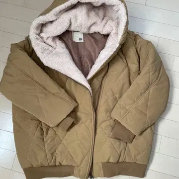 Java 퀼팅 자켓 베이지 후드 부착