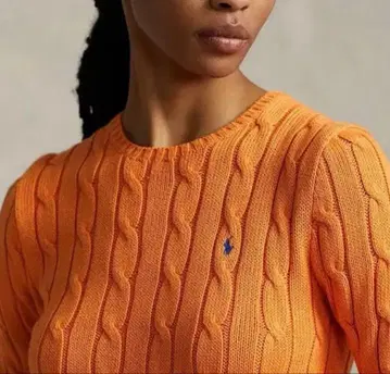 랄프 로렌 POLO 오렌지 케이블 니트