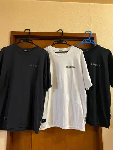 DENHAM 티셔츠 3장 세트 화이트 블랙 네이비
