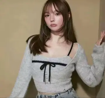 andmary Natalie 리본 세트 그레이