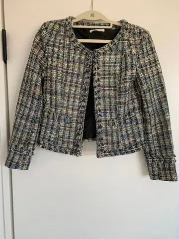 노카라 트위드 자켓 멀티 컬러