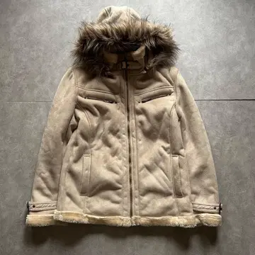 archive grunge fur mouton jacket white