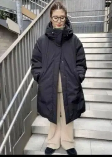 [ 새상품급 ] 발수 후디드 다운 롱 코트 스픽 앤 스팬 36 사이즈