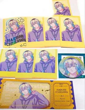 브레마이 이치카와 카스가 사진풍 카드 레어 캔뱃지 특전 티켓풍 카드