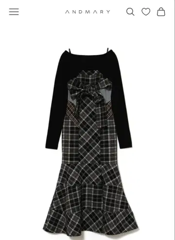 ANDMARY Juni check dress 머메이드 롱 원피스