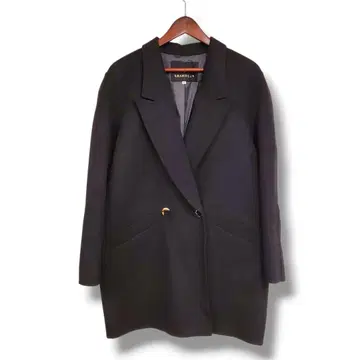 캐시미어 혼방 코트 새상품급 사이즈 M 블랙 골드 버튼