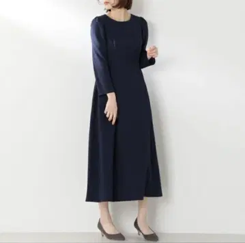 내추럴 뷰티 베이직 네이비 네이비 컬러 원피스 롱