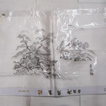 6760 순수 실크 어깨 안감 산수화풍 블랙 화이트