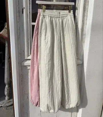 AYAKAWASAKI 퀼팅 팬츠 화이트