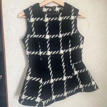 sheller 셰리에 체크 무늬 슬리브리스 베스트