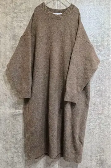 브라운 오버사이즈 니트 원피스