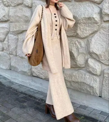 니트 가디건 탑 스커트 3세트