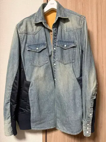 sacai 데님 셔츠 자켓 MA-1 도킹 사이즈 1