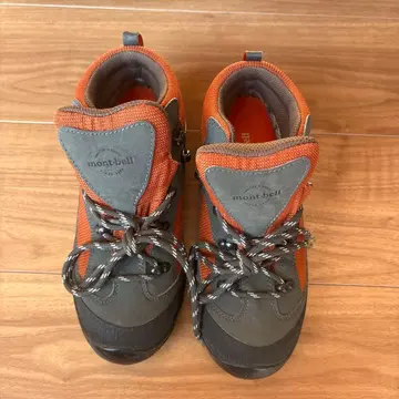 mont-bell 등산화 오렌지/그레이 키즈 22cm