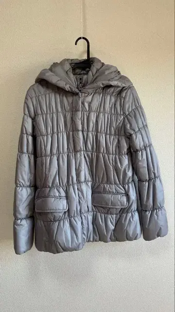 DANSKIN 그레이 후드 부착 퀼팅 자켓