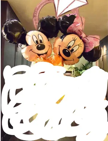 미키 미니 등신대 벌룬 결혼식