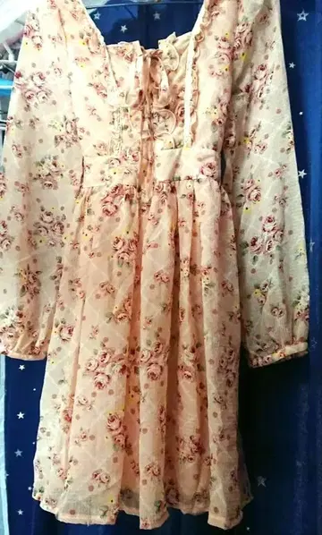 레어 리즈메로 원피스 리본 꽃무늬 등 참 포함 미사용