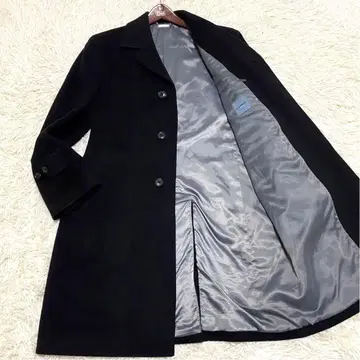 [컨디션 최상 캐시미어 100%] 준코 시마다 옴므 체스터 코트 블랙 L