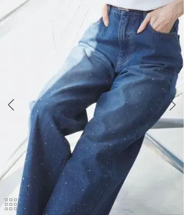 미사용 [ 로페피크닉 ] 반짝이는 비쥬 데님