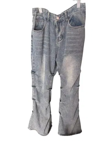 MEBXX Washed Flare Denim Jeans