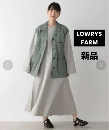 [ 미사용 새상품 ] LOWRYS FARM 플레어 슬리브 원피스 그레이