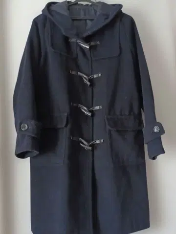 네이비 더플 코트 후드 부착