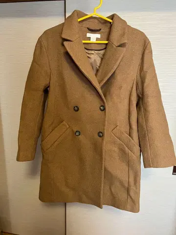 H&M 브라운 더블 브레스트 체스터 코트 155/84A
