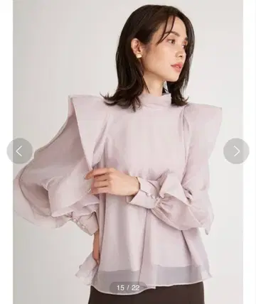 오간 시스루 블라우스 snidel