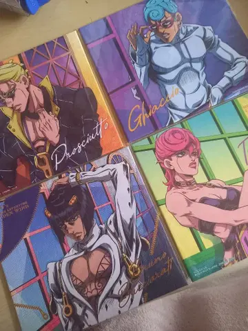 죠죠 황금의 바람 캔버스 스타일 미사용품 4장 세트 색지 부챠라티