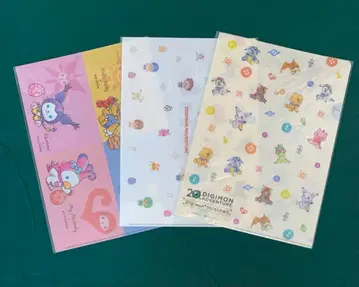 디지몬 어드벤처 x 산리오 + 스티치 디자인 클리어 파일 3장 세트
