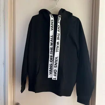 VANS 블랙 후드티 후드 부착