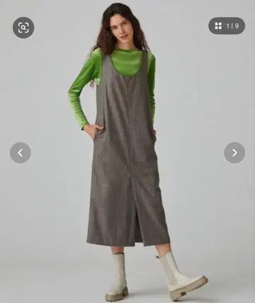 [미사용] 투모로우랜드 울 나일론 플란넬 오버롤 스커트