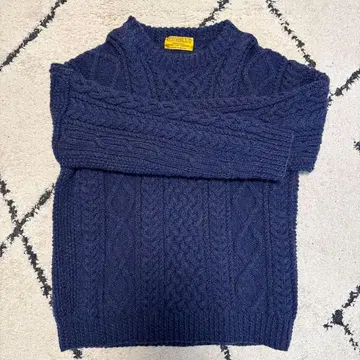 피셔맨 니트 O'Maille 핸드 니트 스웨터 네이비