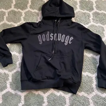 godsavage 블랙 후드 부착 후드티 M