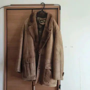 Gaudie 무스탕 코트 양가죽 브라운 보아 자켓 남성용