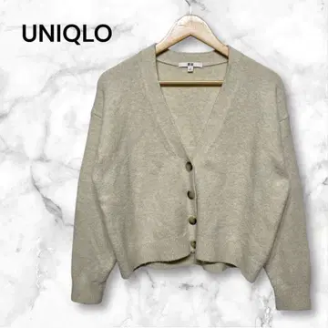 유니클로 M 화이트 가디건 버튼 긴팔 레귤러 기장 스웨터 M